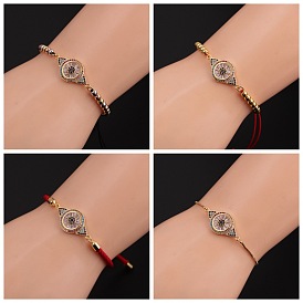 Bracelet femme étoile réglable en cuivre et zircon avec pierres brillantes