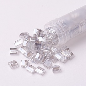 MIYUKI TILA Beads, Japanese Seed Beads, 2-Hole, Transparent Colours Luster