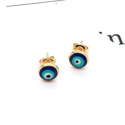 Stylish and Edgy Evil Eye Earrings with Resin Drops for a Unique Look
