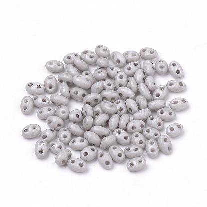 2-Hole Seed Beads, Czech Glass Beads, Oval