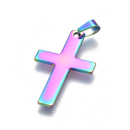 Ion Plating(IP) 304 Stainless Steel Pendants, Cross