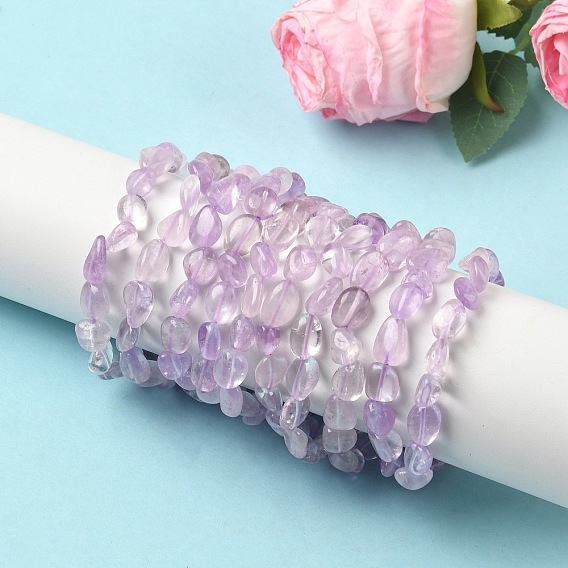 Браслеты из натуральных аметистов с бусинами для женщин, самородки
