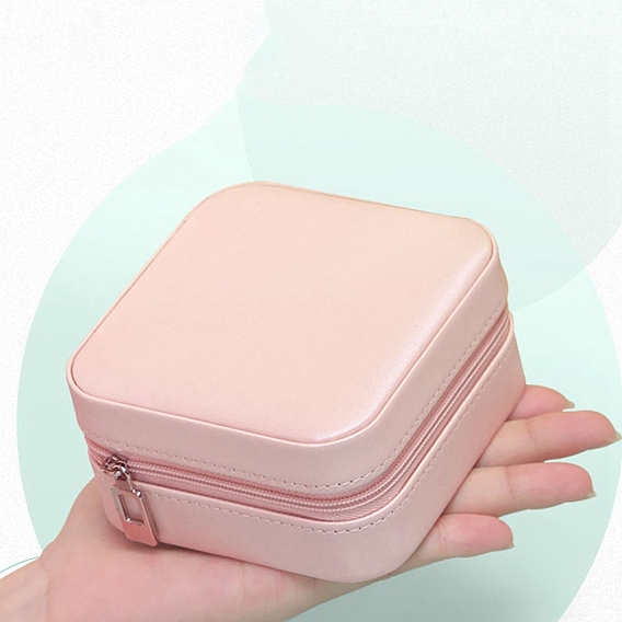 Кожа для искусственной кожи, органайзер для ювелирных изделий, для ожерелья, Кольца, серьги и подвески, квадратный