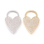 Латунные микропаве прозрачные подвески с фианитом, долговечный, сердце