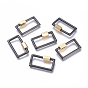 Brass Screw Carabiner Lock Charms, for Necklaces Making, Long-Lasting Plated, Cadmium Free & Lead Free & Nickel Free, Rectangle