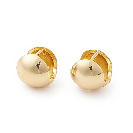 Rack Plating Brass Round Ball Hinged Hoop Earrings for Women, Cadmium Free & Nickel Free & Lead Free