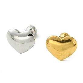 Ion Plating(IP) 304 Stainless Steel Ear Studs, Heart