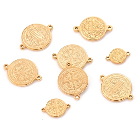 304 подвески с плоскими круглыми разъемами из нержавеющей стали, крест святого бенедикта медаль ссылки