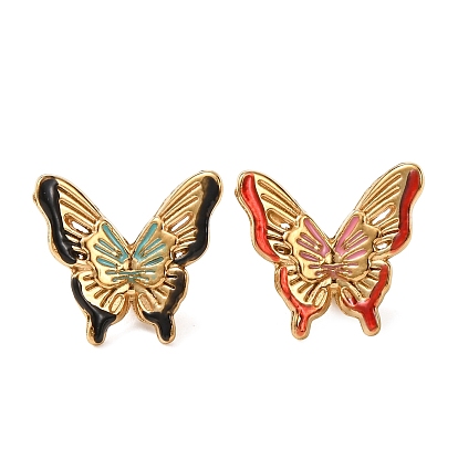 304 подвески из нержавеющей стали, с эмалью, ионное покрытие (ip), реальный 18 k позолоченный, бабочки прелести