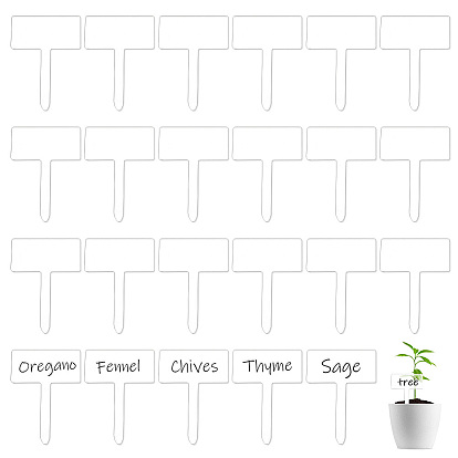 24шт акриловые пустые этикетки для растений, декоративные садовые колья, прямоугольные