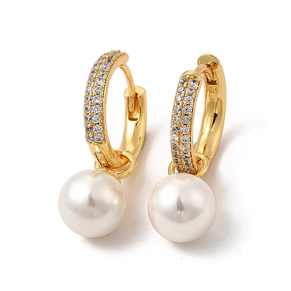 Серьги-кольца из латуни с микропаве из кубического циркония, серьги с подвесками для женщин, долговечный, без кадмия и без свинца