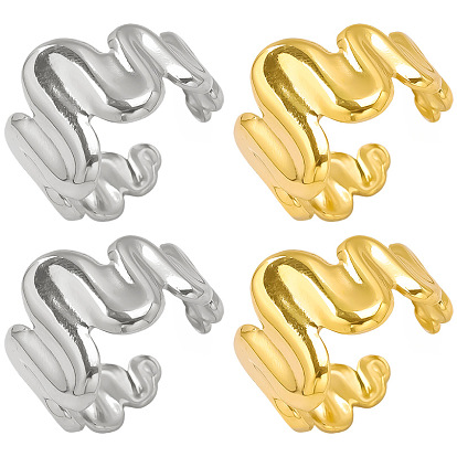 Кольцо-манжета из нержавеющей стали с нерегулярной волной для женщин