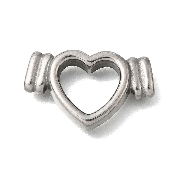 304 из нержавеющей стали слайд прелести, для изготовления кожаных браслетов, полые сердца