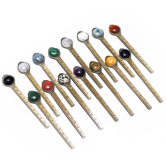 Закладка линейки из сплава, Закладка из кабошона из драгоценного камня