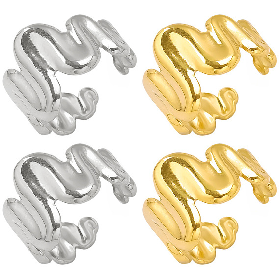 Кольцо-манжета из нержавеющей стали с нерегулярной волной для женщин