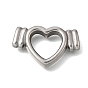 304 из нержавеющей стали слайд прелести, для изготовления кожаных браслетов, полые сердца