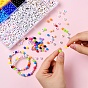 DIY Jewelry Finding Kit, Including Round & Flat Round Plastic & Acrylic Letter Beads, Elastic Stretch Thread and Stainless Steel Scissors