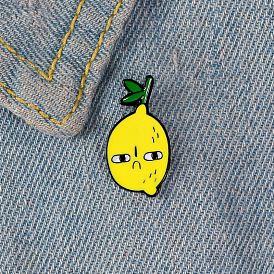 Cute Cartoon Lemon Sweatdrop Alloy Brooch Badge for Clothes and Bags