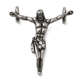 304 из нержавеющей стали с горный хрусталь подвески, амулеты с распятым Иисусом, ручная полировка