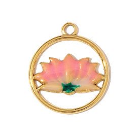 304 нержавеющей стальной эмали подвески, круглый с цветочными подвесками, ионное покрытие (ip)