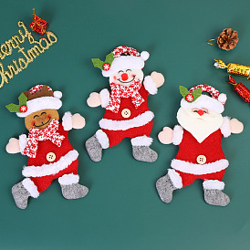 Cartoon Santa Claus decoration pendant window shopping mall household brushed cloth Christmas tree pendant decorations