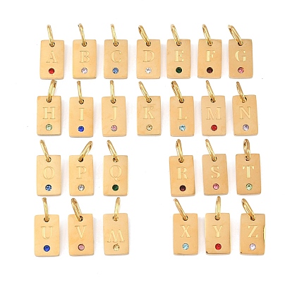 304 микро нержавеющей стали прокладывать Цирконом подвески, прямоугольник с буквой az