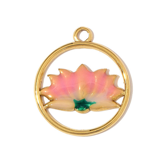 304 нержавеющей стальной эмали подвески, круглый с цветочными подвесками, ионное покрытие (ip)