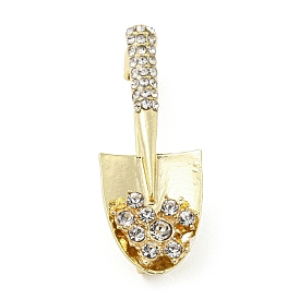Shovel Alloy Rhinestone Brooch Pins, for Wedding Bouquet Party Gift
