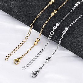 304 ожерелья из двойной круглой веревочной цепи из нержавеющей стали