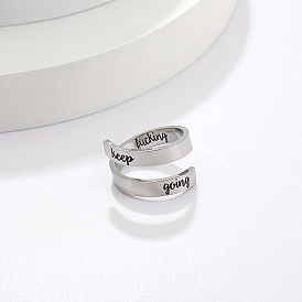 Stainless Steel Cuff Rings, Word