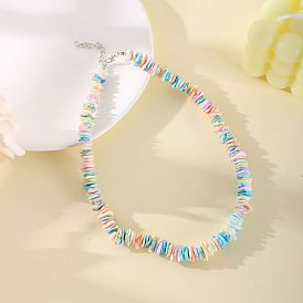 Puka Shell Beach Necklace/Bracelet for Men and Women - Irregular Seashell Fragments Lock Collarbone Chain