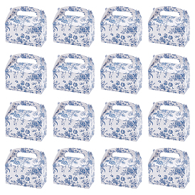 Прямоугольные подарочные коробки для хранения из бумаги с цветочным узором, коробки конфет, с ручкой