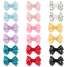 54 pcs 9 colores cabujones de resina, diy accesorios, decoración de la caja del teléfono, bowknot con patrón de punto de onda