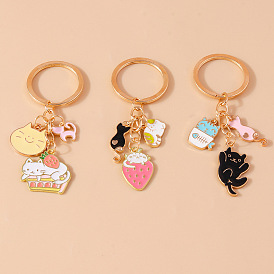 Alloy and Enamel Keychains, Cat Theme