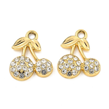 Подвески со стразами из сплава с УФ-покрытием, вишневое очарование