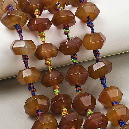 Натуральный красный агат бисер нитей, покрасил и подогрел, рондель, граненые