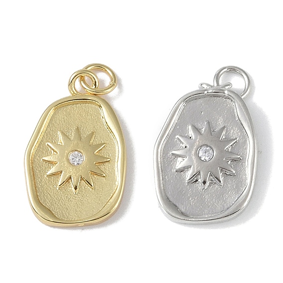 Покрытие стойки латунь микропаве прозрачные подвески из кубического циркония, с прыжковых колец, без кадмия и без свинца, долговечный, солнце