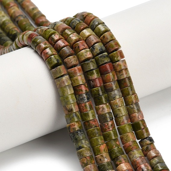 Природные Unakite бисер нитей, диск, Heishi бусы