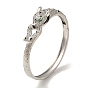 Brass Pave Clear Cubic Zirconia Leopard Hinged Bangle for Women