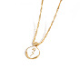 Mermaid-inspired Pearl and Tulip Pendant Letter Necklace with Chic Collarbone Chain
