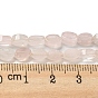Natural Rose Quartz Beads Strands, Flat Oval