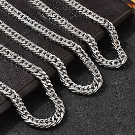 8мм 304 ожерелья из кубинской цепи из нержавеющей стали для мужчин, не тускнеет