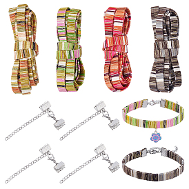 Наборы для изготовления браслетов своими руками, включая эластичный шнур в этническом стиле, 304 удлинитель цепи из нержавеющей стали