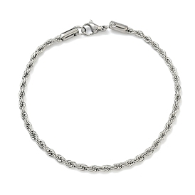 3мм 201 браслеты-цепочки из нержавеющей стали для женщин, с карабин-лобстерами 