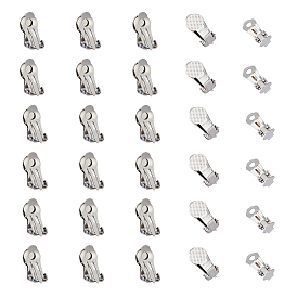 36шт. фурнитура для сережек-клипс из нержавеющей стали, с круглым плоским лотком