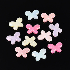 Пластиковые шарики, имитация желе, бабочка, с покрытием AB цвета