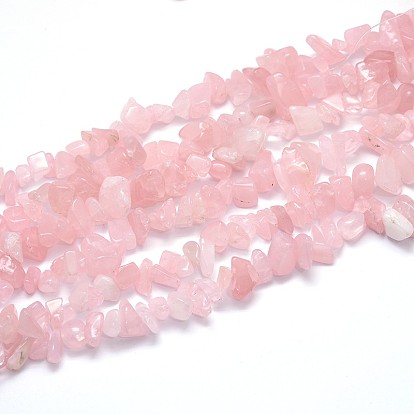 Natural Rose Quartz Beads Strands, Chips