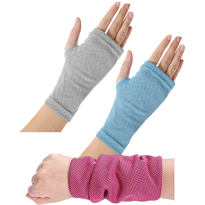 3шт. 3 стили полиэстеровый охлаждающий браслет, полотенце для запястья, используемое для занятий йогой в помещении и на открытом воздухе