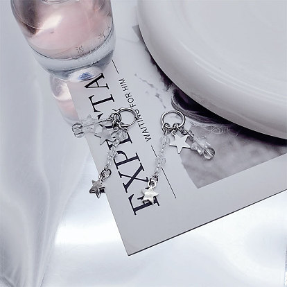 Серьги-кольца из сплава стекла, звезда