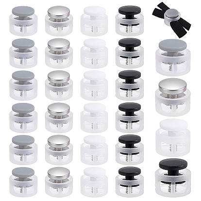 80шт 4 цвета пластиковые пружинные шнуры замки, 1-луночное, аксессуары